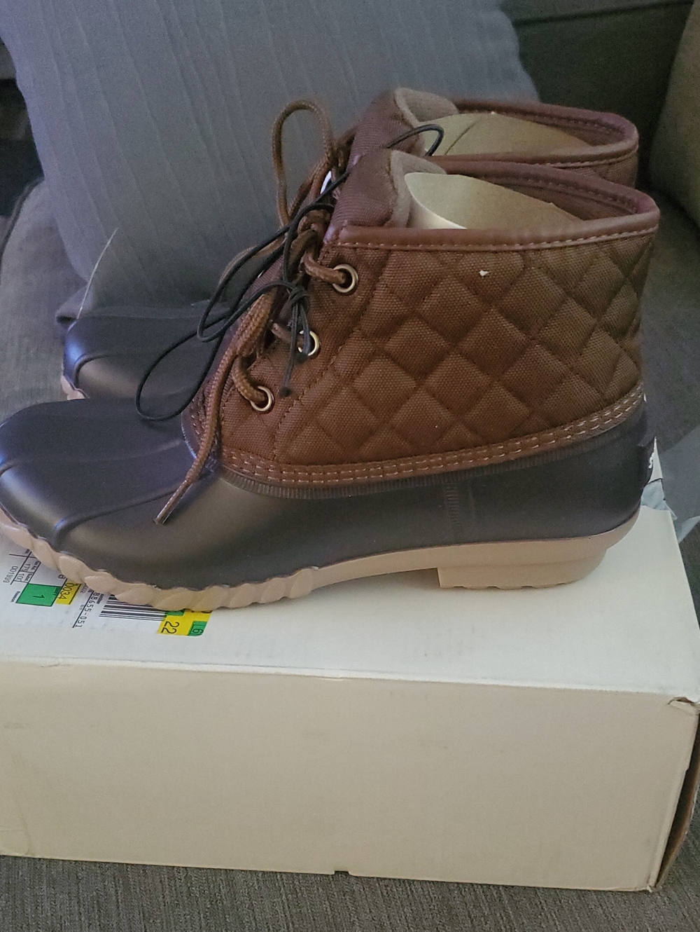 : NIB St. John’s Bay Denton Flat Heel Rain Boots - Brown - Size 8M - Picture 4 of 4